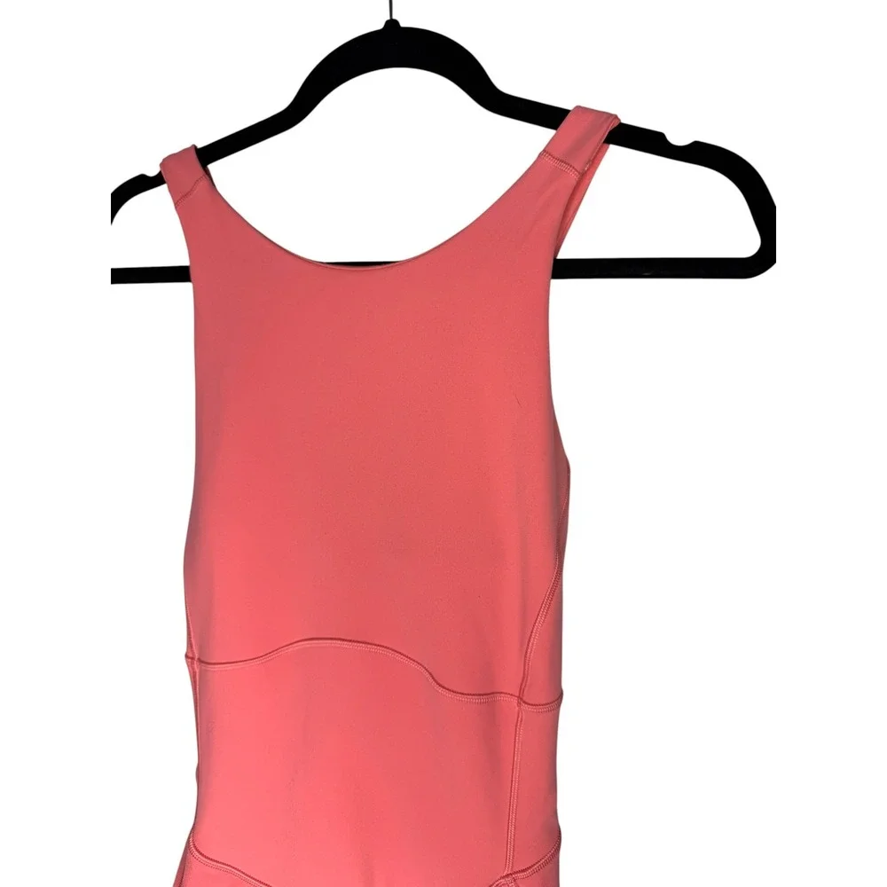 Lululemon Court Crush Dress Coral Pink Tennis Athletic Mini Dress Cross Back 8